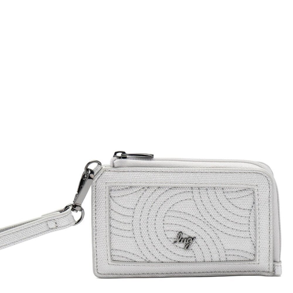 LUG Twirl Matte Luxe VL (Vegan Leather) RFID Wristlet Wallet - Diamond Silver